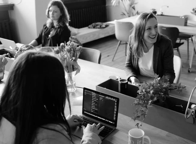 Workplace with team